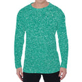 Turquoise (NOT Real) Glitter Print Men's Long Sleeve T-Shirt