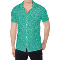 Turquoise (NOT Real) Glitter Print Men's Shirt