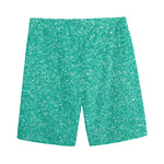 Turquoise (NOT Real) Glitter Print Men's Sports Shorts