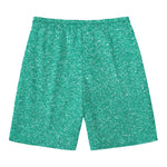 Turquoise (NOT Real) Glitter Print Men's Swim Trunks