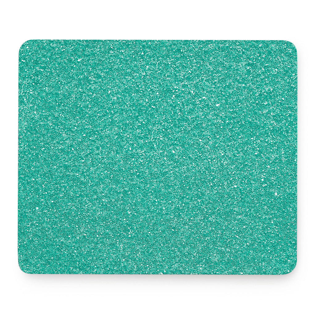 Turquoise (NOT Real) Glitter Print Mouse Pad