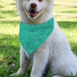 Turquoise (NOT Real) Glitter Print Over The Collar Dog Bandana