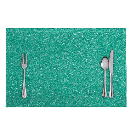 Turquoise (NOT Real) Glitter Print Placemat