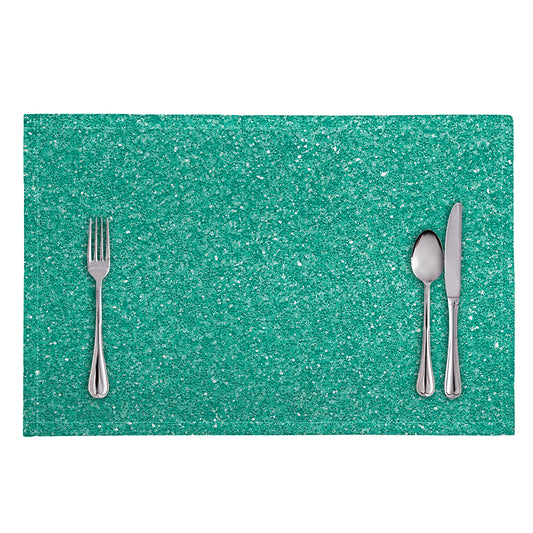 Turquoise (NOT Real) Glitter Print Placemat