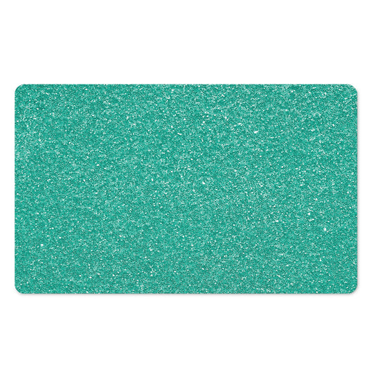 Turquoise (NOT Real) Glitter Print Polyester Doormat