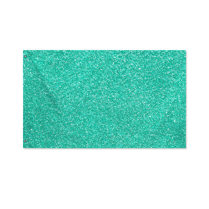 Turquoise (NOT Real) Glitter Print Polyester Flag