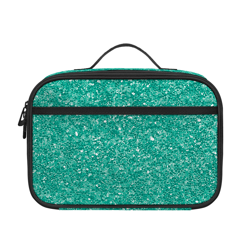 Turquoise (NOT Real) Glitter Print Portable Lunch Bag