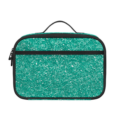 Turquoise (NOT Real) Glitter Print Portable Lunch Bag