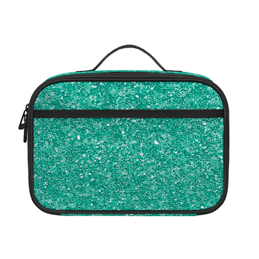 Turquoise (NOT Real) Glitter Print Portable Lunch Bag