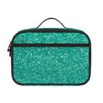 Turquoise (NOT Real) Glitter Print Portable Lunch Bag