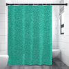 Turquoise (NOT Real) Glitter Print Premium Shower Curtain