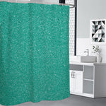 Turquoise (NOT Real) Glitter Print Premium Shower Curtain