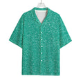 Turquoise (NOT Real) Glitter Print Rayon Hawaiian Shirt