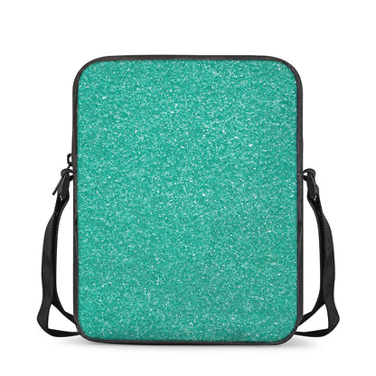 Turquoise (NOT Real) Glitter Print Rectangular Crossbody Bag