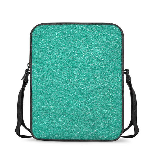 Turquoise (NOT Real) Glitter Print Rectangular Crossbody Bag