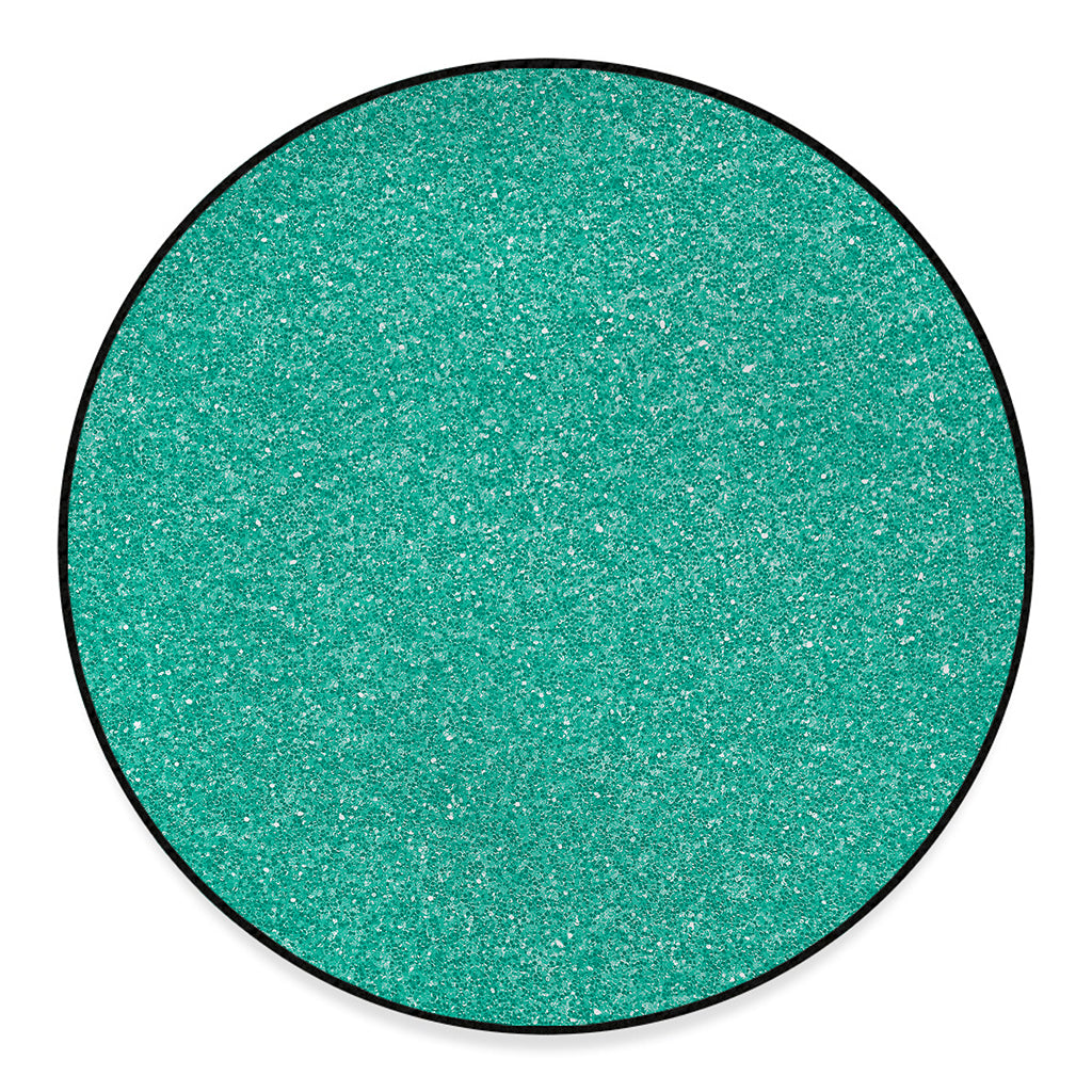 Turquoise (NOT Real) Glitter Print Round Floor Mat