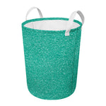 Turquoise (NOT Real) Glitter Print Round Laundry Basket