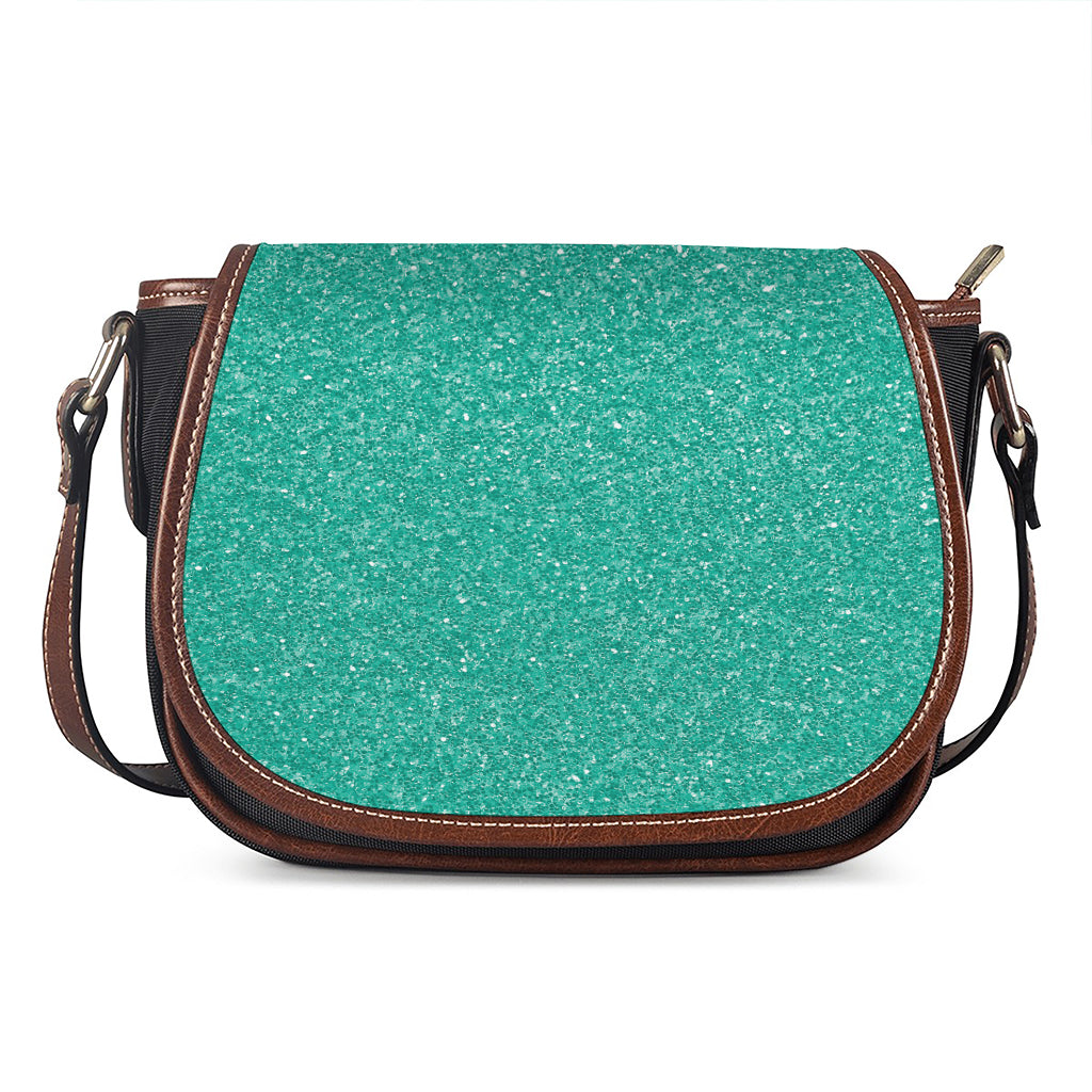 Turquoise (NOT Real) Glitter Print Saddle Bag
