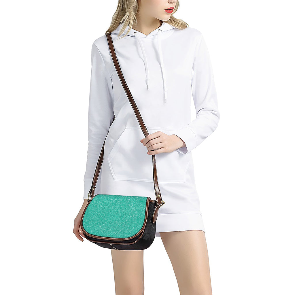Turquoise (NOT Real) Glitter Print Saddle Bag