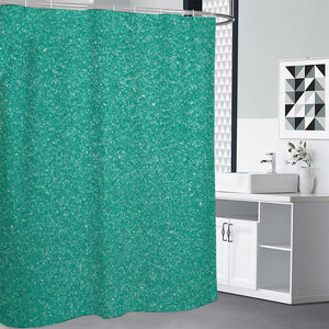 Turquoise (NOT Real) Glitter Print Shower Curtain