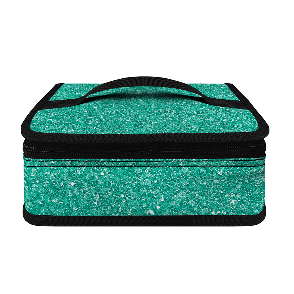 Turquoise (NOT Real) Glitter Print Small Lunch Bag