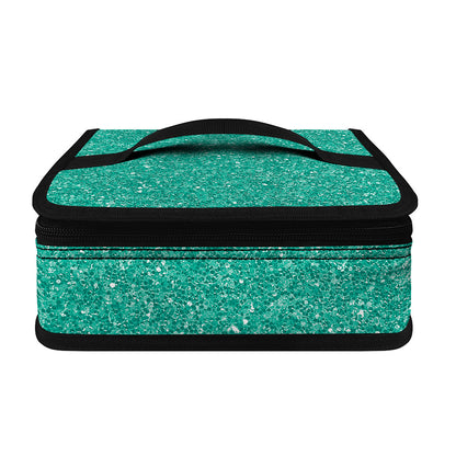 Turquoise (NOT Real) Glitter Print Small Lunch Bag