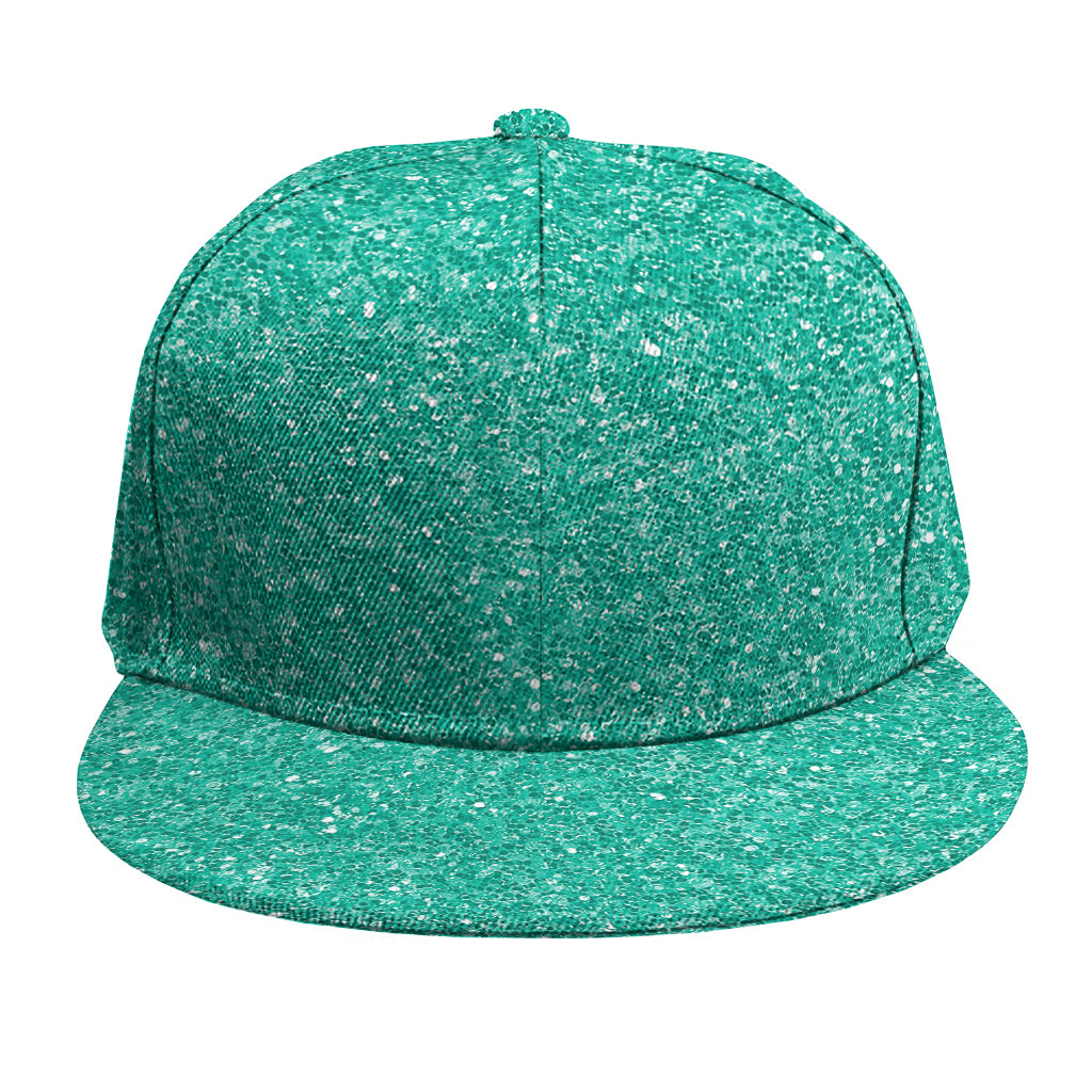 Turquoise (NOT Real) Glitter Print Snapback Cap