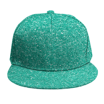 Turquoise (NOT Real) Glitter Print Snapback Cap