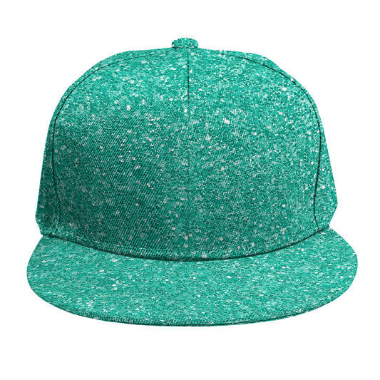 Turquoise (NOT Real) Glitter Print Snapback Cap