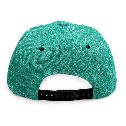 Turquoise (NOT Real) Glitter Print Snapback Cap