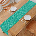 Turquoise (NOT Real) Glitter Print Table Runner