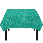 Turquoise (NOT Real) Glitter Print Tablecloth