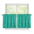 Turquoise (NOT Real) Glitter Print Tier Curtains