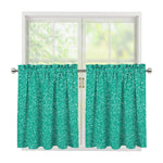 Turquoise (NOT Real) Glitter Print Tier Curtains