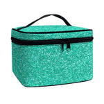 Turquoise (NOT Real) Glitter Print Travel Makeup Bag