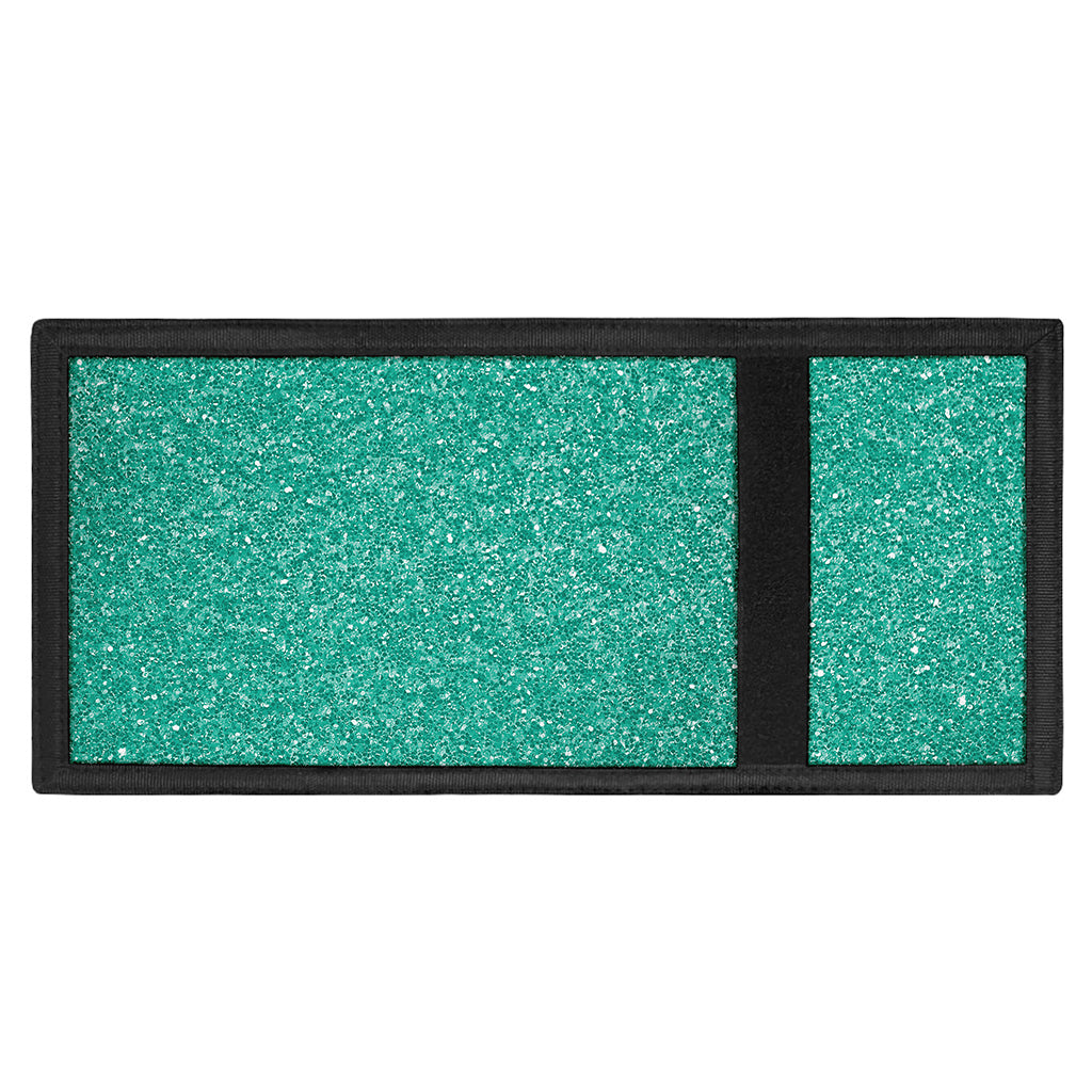 Turquoise (NOT Real) Glitter Print Trifold Wallet