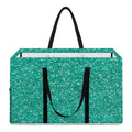 Turquoise (NOT Real) Glitter Print Utility Tote Bag