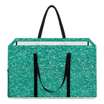 Turquoise (NOT Real) Glitter Print Utility Tote Bag