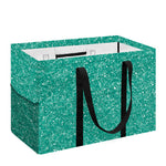 Turquoise (NOT Real) Glitter Print Utility Tote Bag
