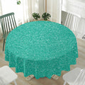 Turquoise (NOT Real) Glitter Print Waterproof Round Tablecloth