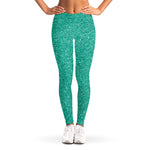 Turquoise (NOT Real) Glitter Print Women's Leggings