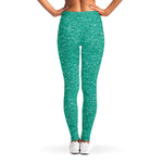 Turquoise (NOT Real) Glitter Print Women's Leggings