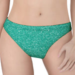 Turquoise (NOT Real) Glitter Print Women's Thong