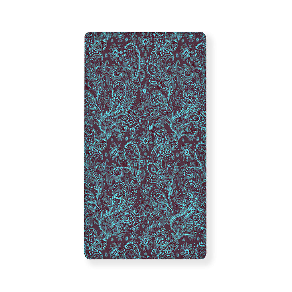 Turquoise Paisley Pattern Print Baby Crib Sheet