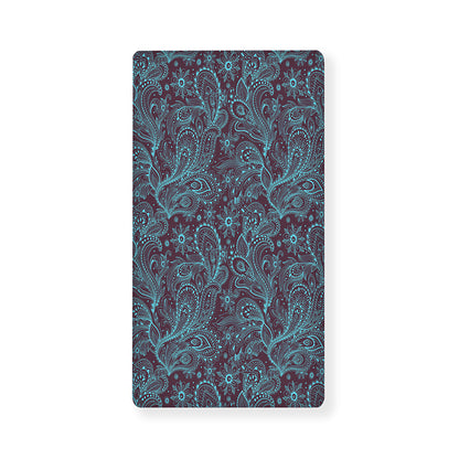 Turquoise Paisley Pattern Print Baby Crib Sheet