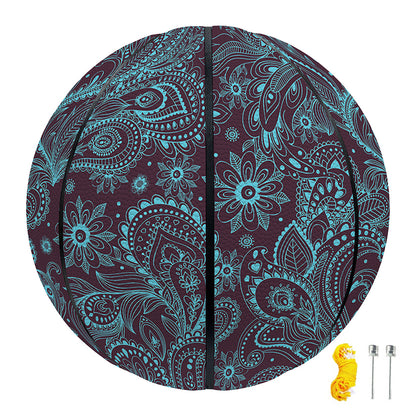 Turquoise Paisley Pattern Print Basketball