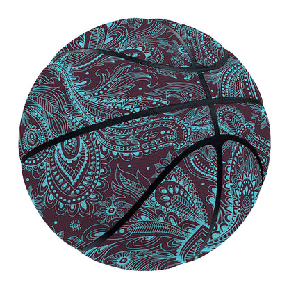Turquoise Paisley Pattern Print Basketball