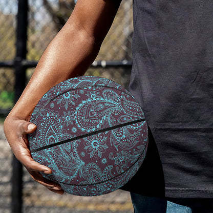 Turquoise Paisley Pattern Print Basketball