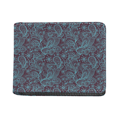 Turquoise Paisley Pattern Print Bifold Wallet