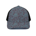 Turquoise Paisley Pattern Print Black Mesh Trucker Hat